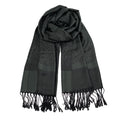 Wendyfull - Two tone cashmere silky shawl for women, jacquard pashmina scarf for women, soft rave scarf, Black, Average Size