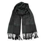 Wendyfull - Two tone cashmere silky shawl for women, jacquard pashmina scarf for women, soft rave scarf, Black, Average Size