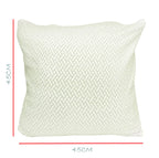 House of Quirk Polar Fleece Fabric Cushion Cover with Zipper Pack of 2 (White, 45 x 45 cm)