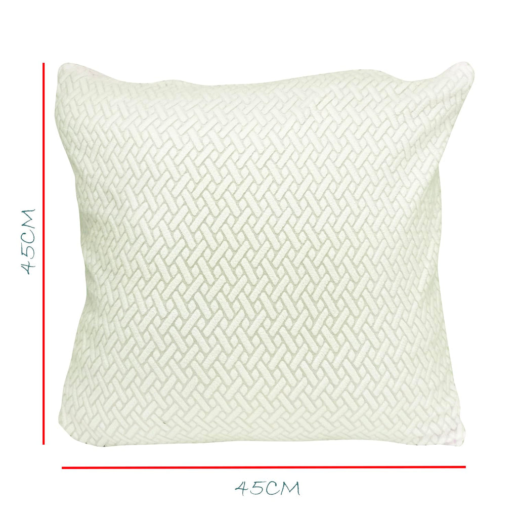 House of Quirk Polar Fleece Fabric Cushion Cover with Zipper Pack of 4 (White, 45 x 45 cm)