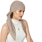 The Headscarves Women Bamboo Pre Tie Scarf (HS107Champagne)