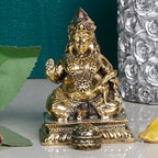ARTVARKO™ Brass Kuber Murti Lord of Treasure Wealth Maharaj Kuber Statue for Tijori Locker Money Safe Kubera Idol Light Weight 3 Inch