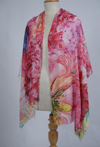 VIC Cotton Modal Digital Print Scarf for Women | Digital Print Designer Stole | Soft Lightweight Luxury Wrap | Premium Silk Modal Blend | 55 x 170 cm | VIC-SM-DP5517 (Floral soft light)