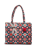 ENSAC Casual Tote Bag With Zipper for Women & Girls | Large Canvas Shoulder Bag, Stylish Designer Handbag, Ethnic Pattern, Spacious, Lightweight, Perfect for Office, College & Shopping