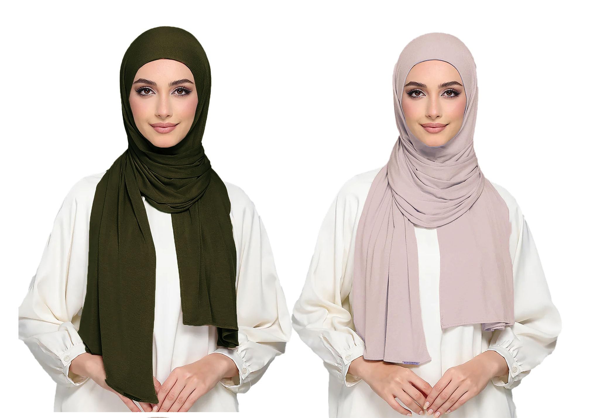 ICW Women's UV Protection Light Weight Jersey Cotton Summer Scarf Stoles Shawl head scarves for girls Dn03 (Pack of 2) (COLOUR8)