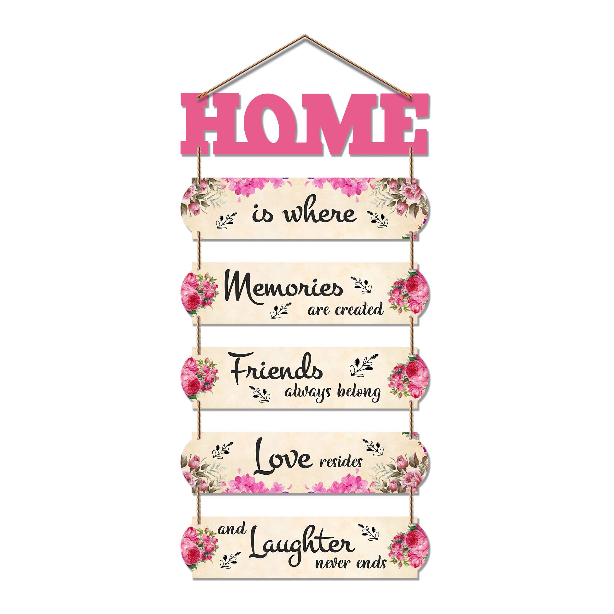 Artvibes Home Is Where Memories Are Created Decorative Wall Art MDF Wooden Wall Hanger for Living Room | Decor Hanging Ornaments | Home Quotes Wall Hanging | Modern Decor | Wall Poster(WH_6602N)