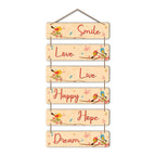 Artvibes Smile Love Live Happy Decorative Wall Hanging Ornaments | Quotes Decor Item | Wall Poster | Office Decor | Inspirational Quotes Wall Art | Mdf Wall Decoration | Gift Items (WH_3239N)