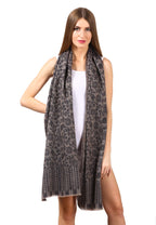 Pashtush Women's Wool Floral Design Scarf Stole (Navy Blue)