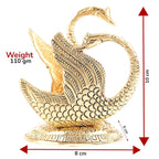 Kridaykraft Duck Shape Napkin Holder Dining Tableware Oxidize Metal Handicrafts Decorative Golden Swan Handmade showpiece Gifts