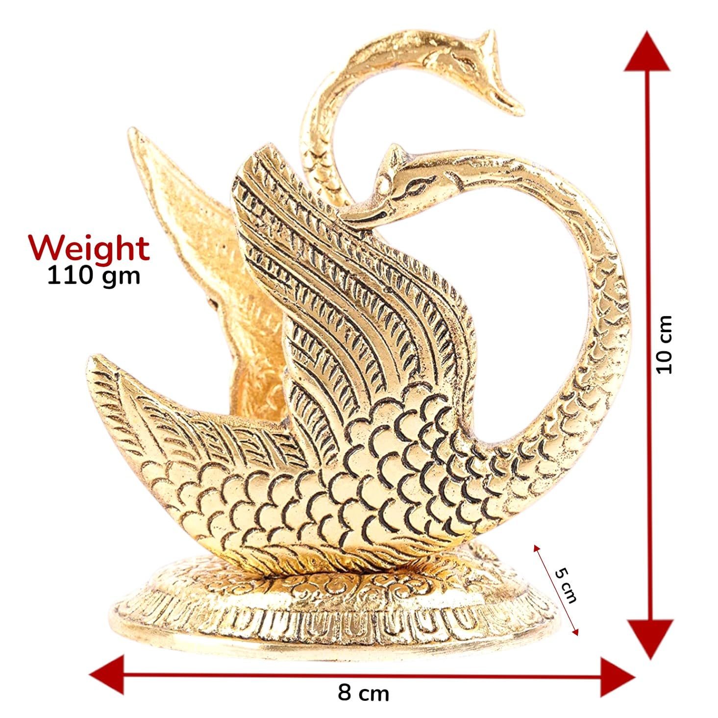 Kridaykraft Duck Shape Napkin Holder Dining Tableware Oxidize Metal Handicrafts Decorative Golden Swan Handmade showpiece Gifts
