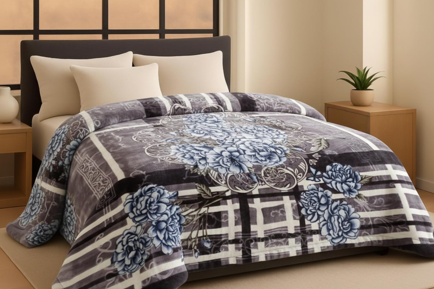 Homitecture Heavy Reversible Blanket for Winter (Weight-6.6kg), Ultra Soft & Cozy Double, Skin Friendly, Warm & Breathable Blanket for Home Use, Heavy Winter Quilt, (Maroon, King Size-204x229cm) Kafalo