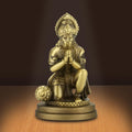Shilpkala 2.5 Inch Brass Ultra Fine Hanuman Ji Brass Bajrangbali Idol for Car Dashboard & Travel Blessings