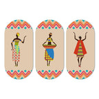 Artvibes African Women Dancing Warli Art Wooden Wall Hanger for Home | Office | Living Room | Gift | Modern Decoration Items | Kitchen Wall Decor | Artworks (WH_9011N), Set of 3
