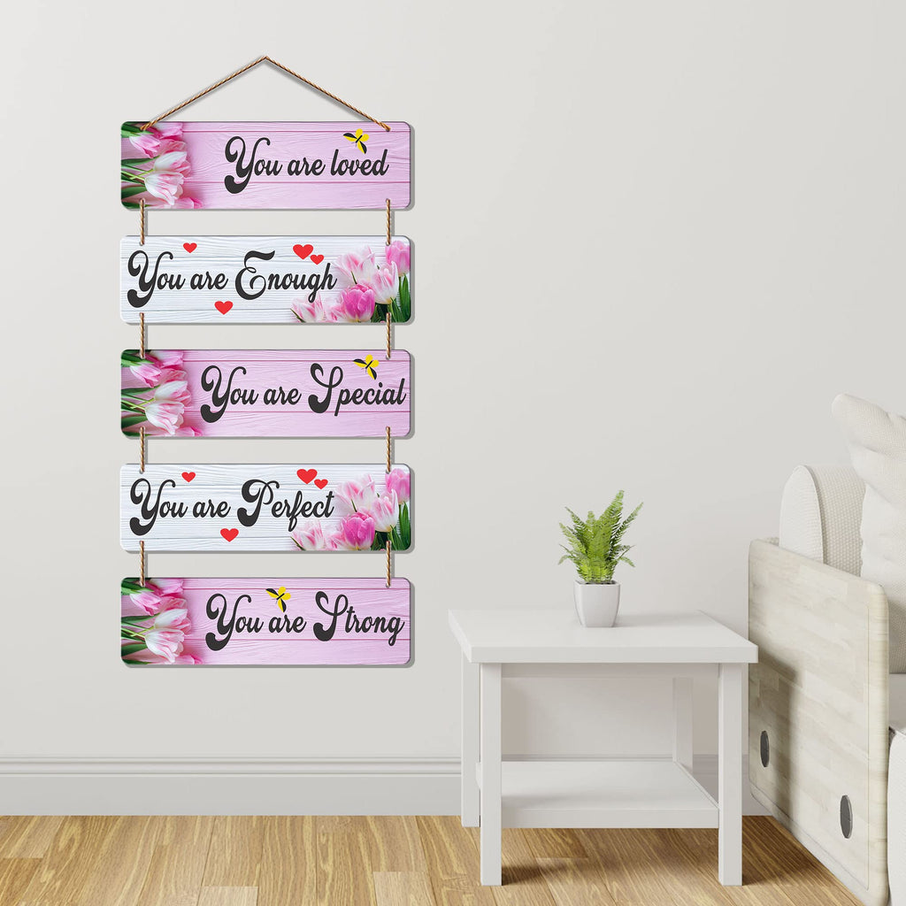 Artvibes You Are Loved You Are Enough Decorative Wall Hanging Ornaments | Quotes Decor Item | Wall Poster | Office Decor | Inspirational Quotes Wall Art | Mdf Wall Decoration | Gift Items (WH_6209N)