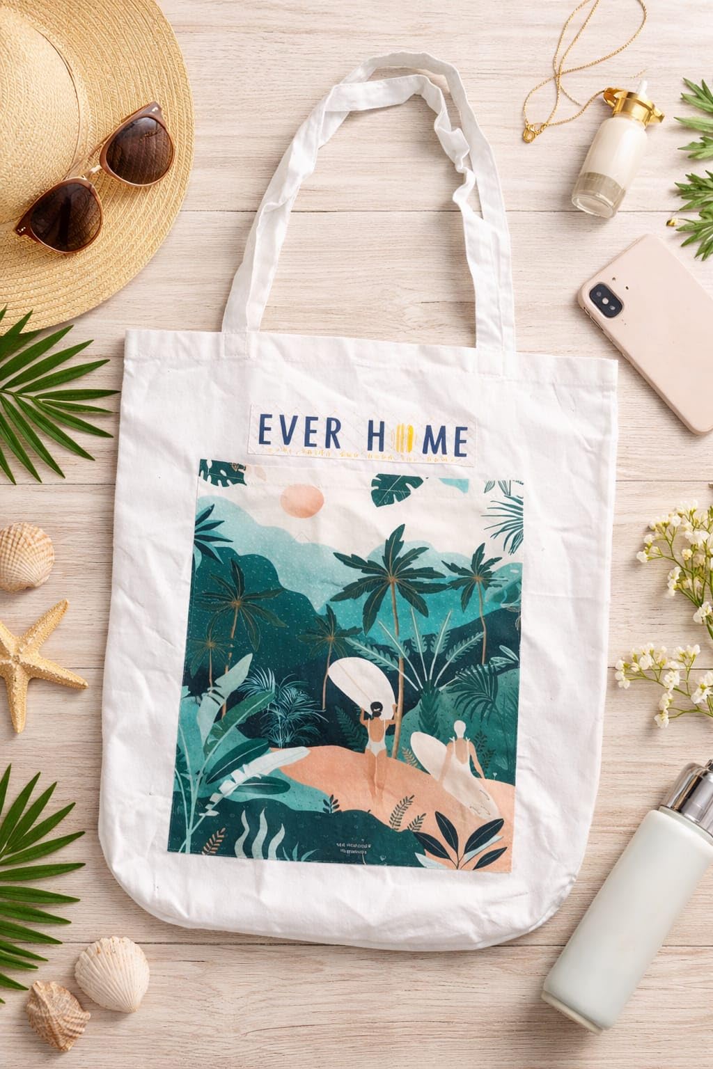EVER HOME 100% Cotton Reusable Tote Bags | Outer Pocket, Utility Tote bags for Shopping/Grocery Bag & Daily use(Size 45x35x15 cm) (3, Multi4)