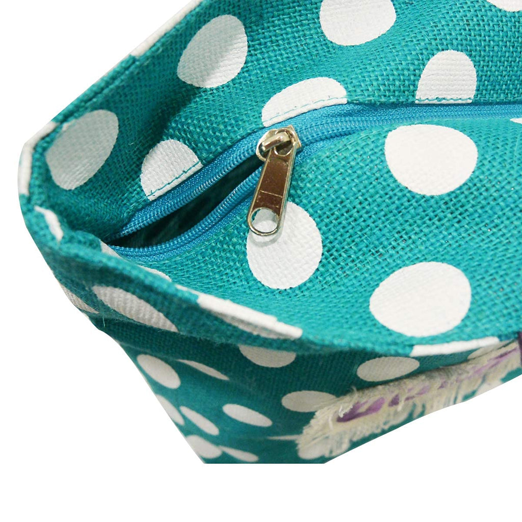 Earthbags Reusable and eco-Friendly 100% Jute Carry Bag with Zipper Closure and Inside Lining with Strong Cotton Padded Handles(12x18x5 Inch)