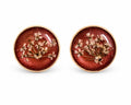 Handmade Botanical Real Dried Flower Resin Stud Earrings for Women