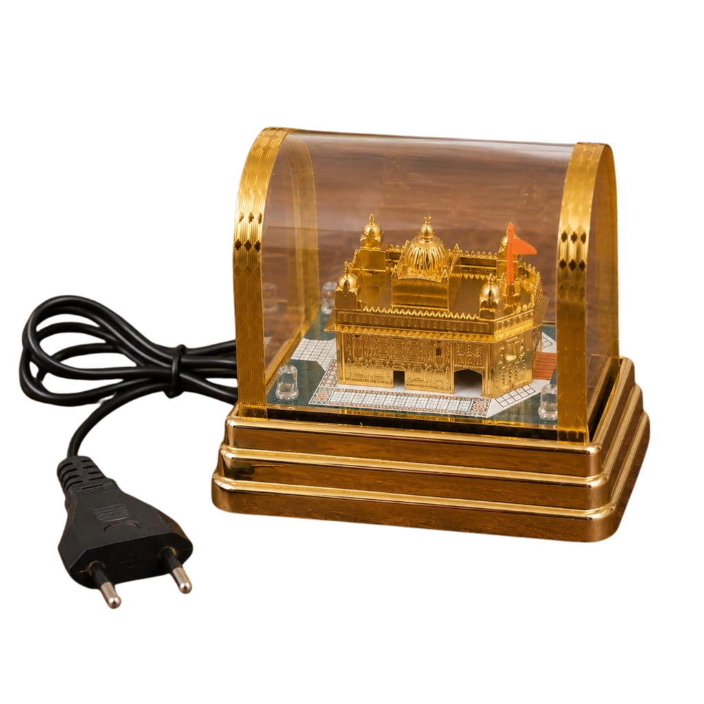 the blur shop Golden Temple Decorative LED Night Lamp with Acrylic Dome Cover | Spiritual Temple Light for Home, Office, Car Dashboard & Gift Purpose | Plug-in Electric Decorative Showpiece