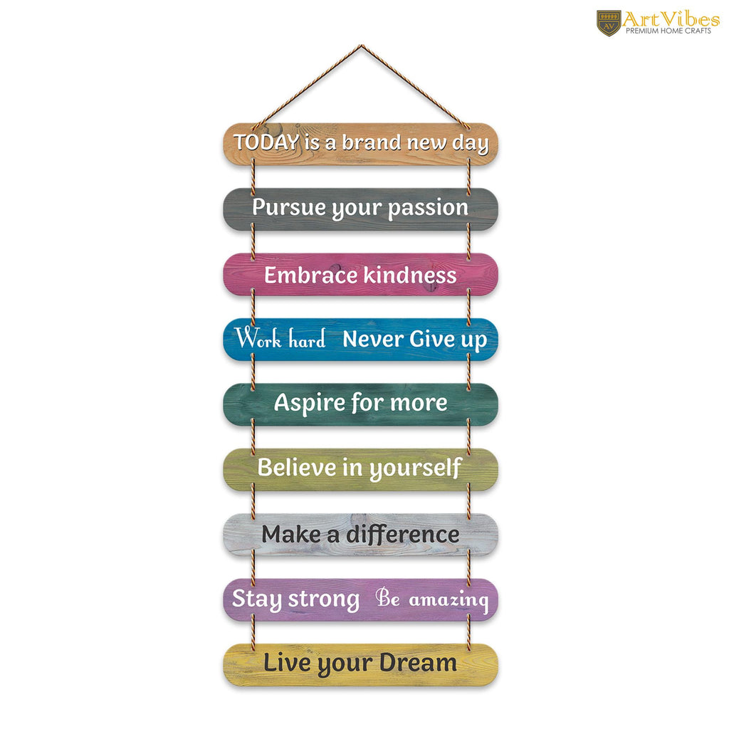 Artvibes Positive Quote Printed Wooden Wall Hanging | Quotes Decor Item | Craft For Everyone | Wall Poster | Office Decor | Inspirational Quotes Wall Art | Mdf Wall Decoration | Gift Items (WH_9308N)