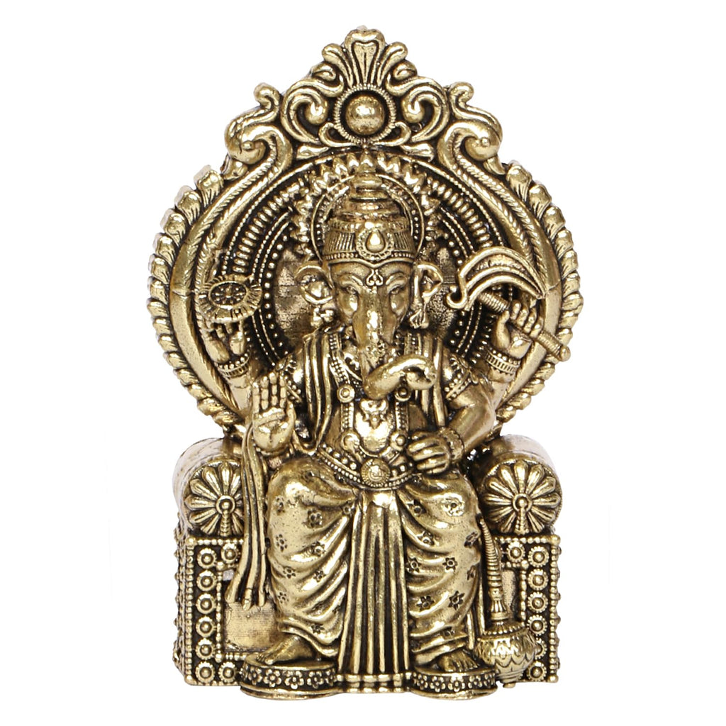 SVARUP Brass Ganesh Lord Ganesha Murti for Home, Living Room, Office Decor Showpiece for Decoration,Diwali Gift 4 Inch