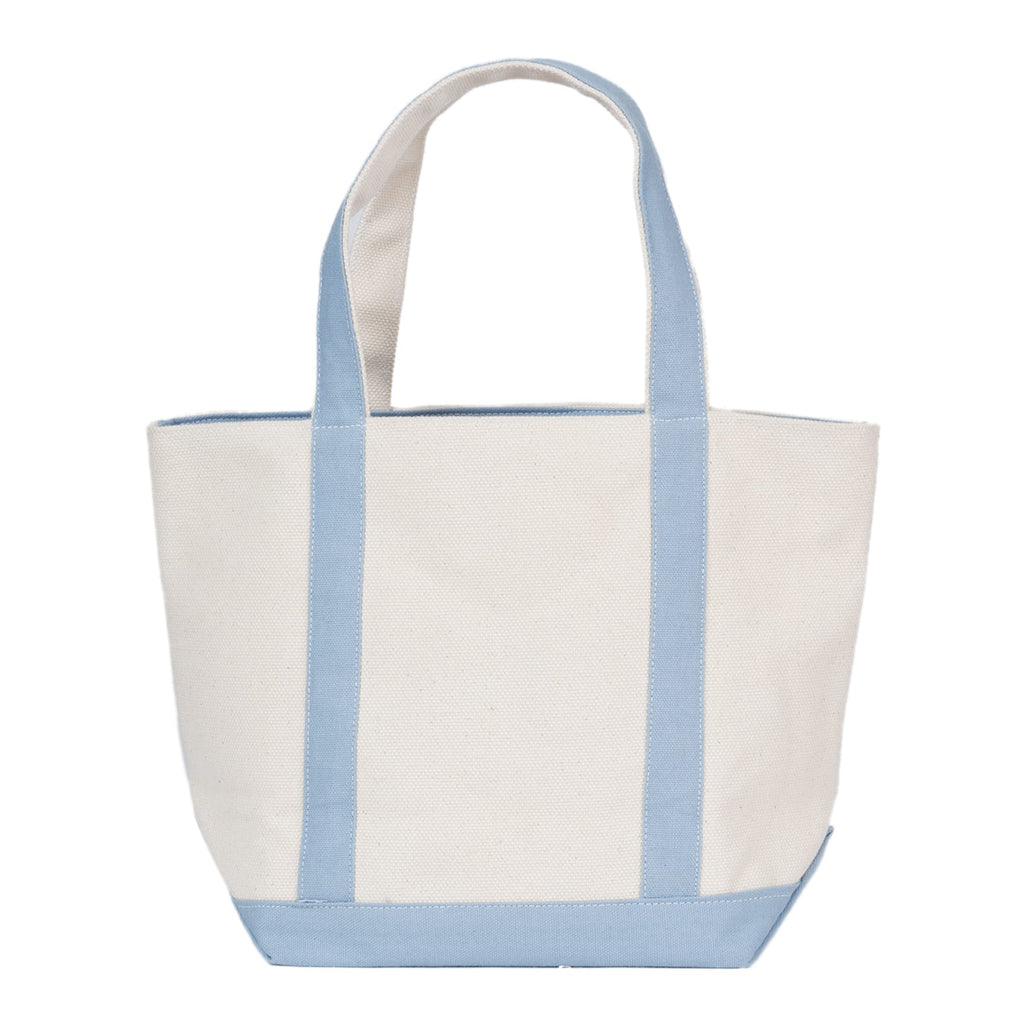 AQVA Premium Cotton Eco friendly Canvas Mini Tote Bag, Multipurpose Handbag/Shoulder Bag For Shopping, Travel, Grocery, Work, Beach, Office, College (Sky Blue)