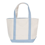 AQVA Premium Cotton Eco friendly Canvas Mini Tote Bag, Multipurpose Handbag/Shoulder Bag For Shopping, Travel, Grocery, Work, Beach, Office, College (Sky Blue)