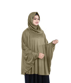 Mehar Hijab's Women's Stylish Hijab Solid Polycotton Feel Good Fabric HANANA Sleeve Hijab Free Size (Olive)