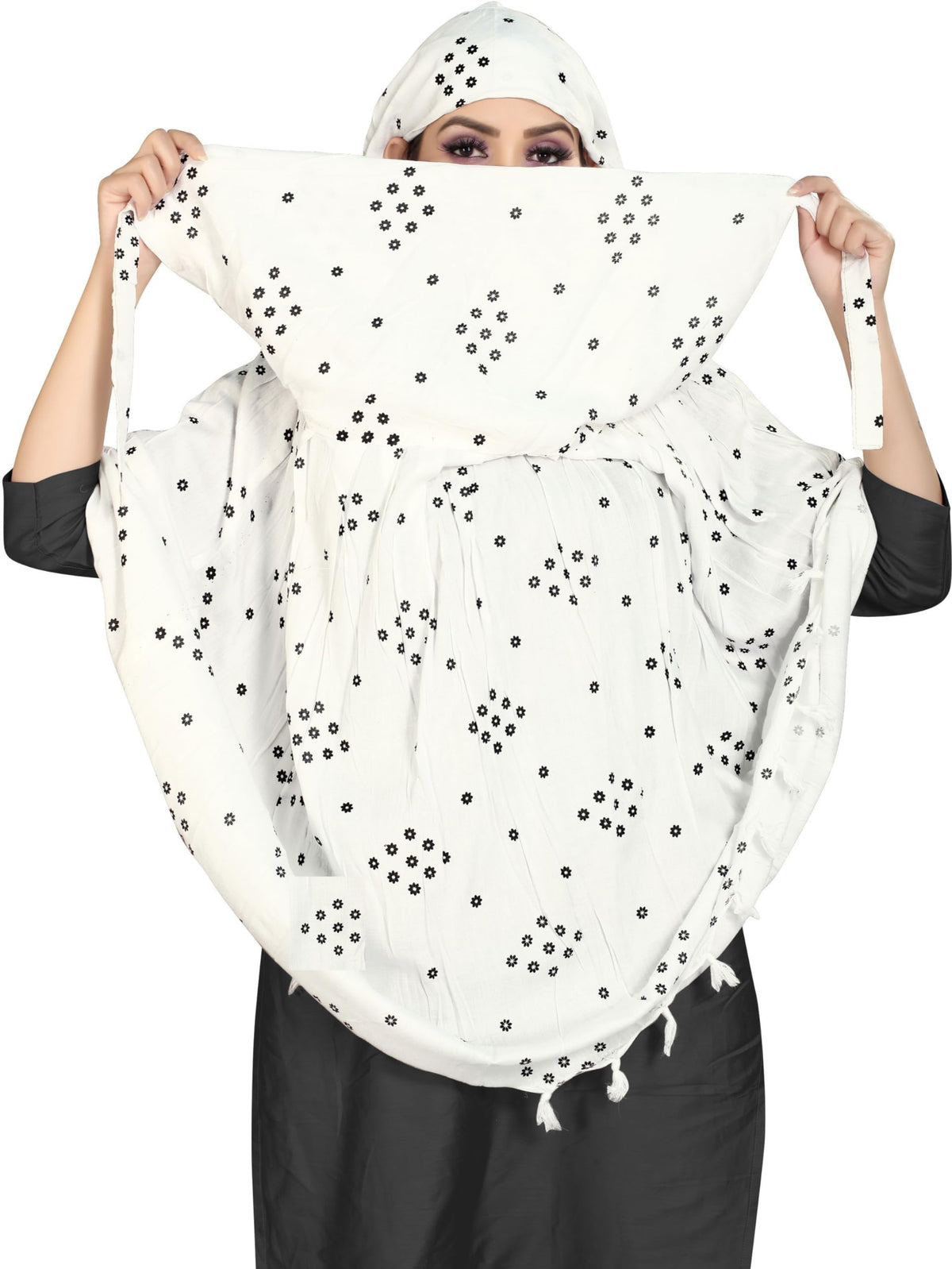 VASTTRAM Women's Pure Cotton Long Scarves Scarf Cum Mask usable for Driver Anti Pollution Full Face Cover With UV Sun Rays Protection