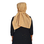 Switchon Pure Cotton Innovative scarf Hijab for Women with closer 3 inch Hook and Loop Tape for size adjustment for 12 yrs and above (White_Brown)