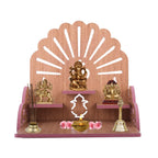 Om Shree Fully Handmade Beautiful Wooden Home and Office Temple/Pooja Mandir(28 x 28 x 26 cm) (Light Brown 2)