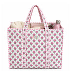 PShomes Large Cotton Tote Bag 18x18 Inches – 100% Cotton Shoulder Bag with Inner Pocket | Reusable Eco-Friendly Carry Bag for Laptop, Shopping, Travel & Daily Use (White-ROSES)