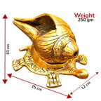KridayKraft Shank Kachhua Stand Turtle for Vastu Feng Sui,Kachua Yantra for Good Luck & Evil Eye Protection,Metal Tortoise Staute Animal Showpiece Figurine & Gifting Items