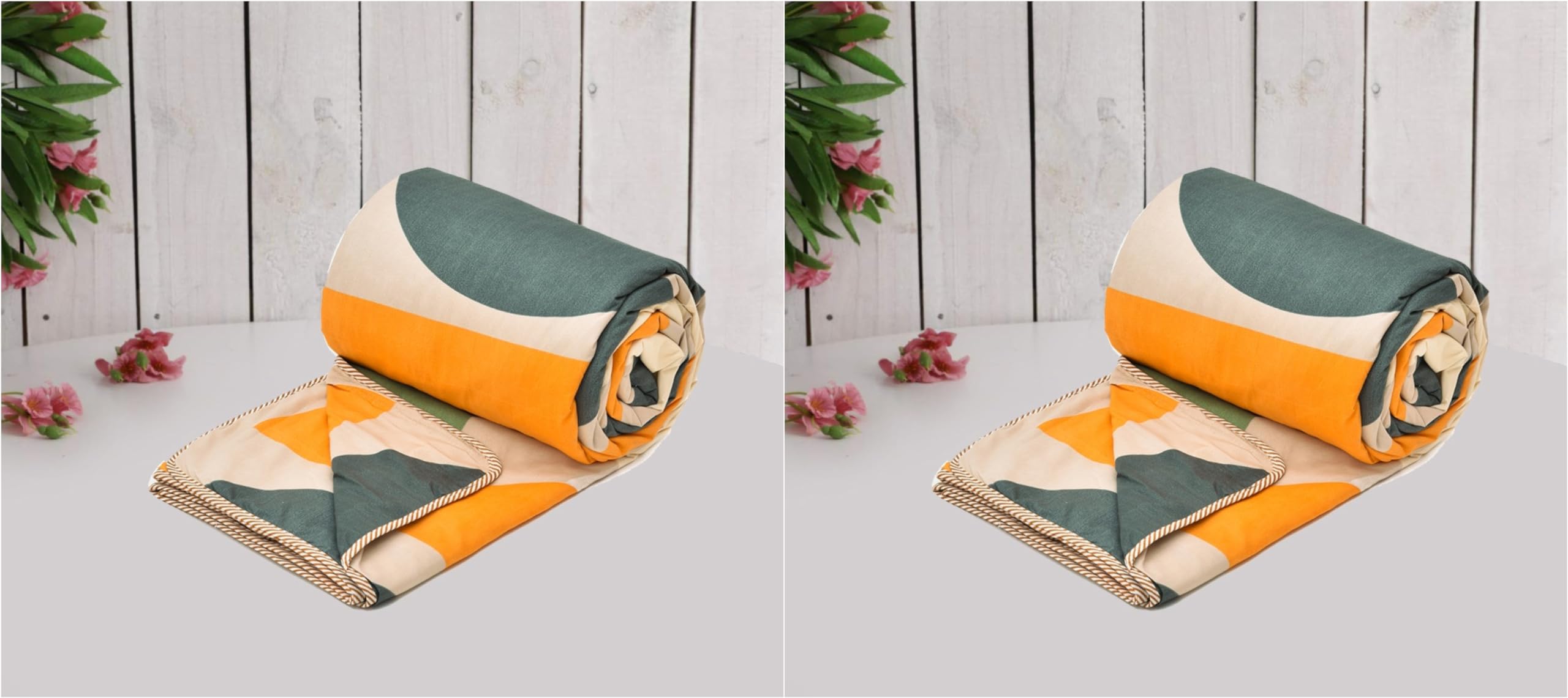 COZY FURNISH Super Soft Brushed Microfiber Cotton 3 Layer Breathable Set of 2 Single Dohar Lightweight Warm Bed Dohar 57X87(Inches) 144X220(CM) All-Weather 120 GSM AC Dohar Blanket Kafalo