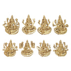 SVARUP Brass Goddess Ashtalakshmi Statue Wall Hanging Ashta Lakshmi (Set of 8) Asthalakshmi for Diwali Puja Mandir Gift (11x14 cm)
