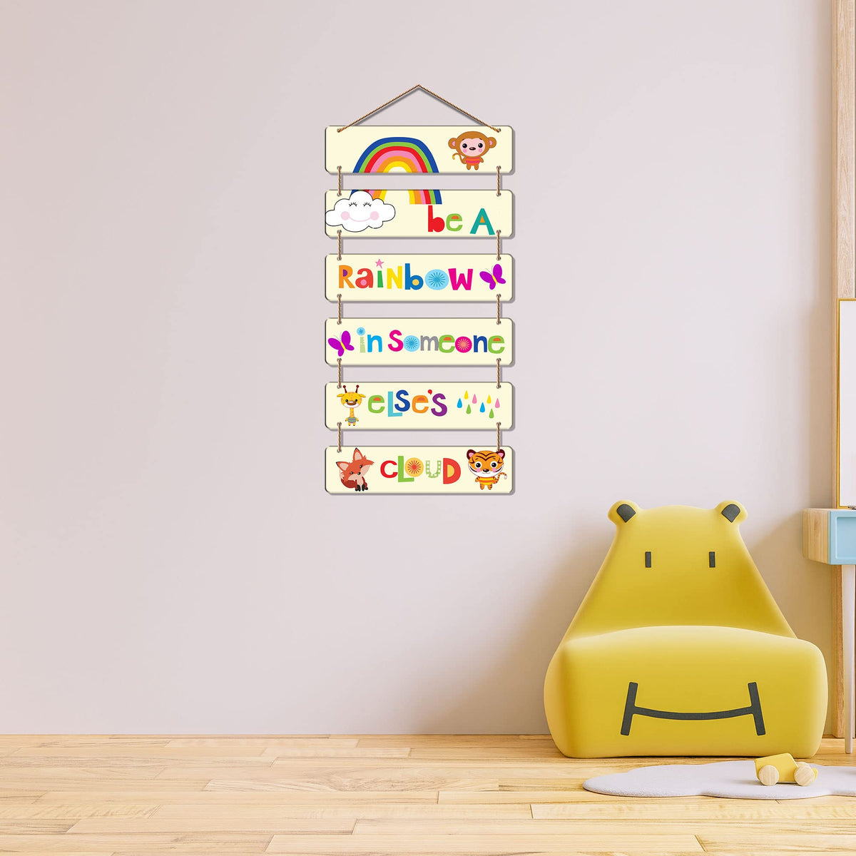 Artvibes Decorative Wall Hanging Wooden Art Decoration item for Living Room | Bedroom | Home Decor | Gifts | Quotes Decor Item | Wall Art For Hall | Mdf Wall Decoration, Set of 6 (WH_32104NR)