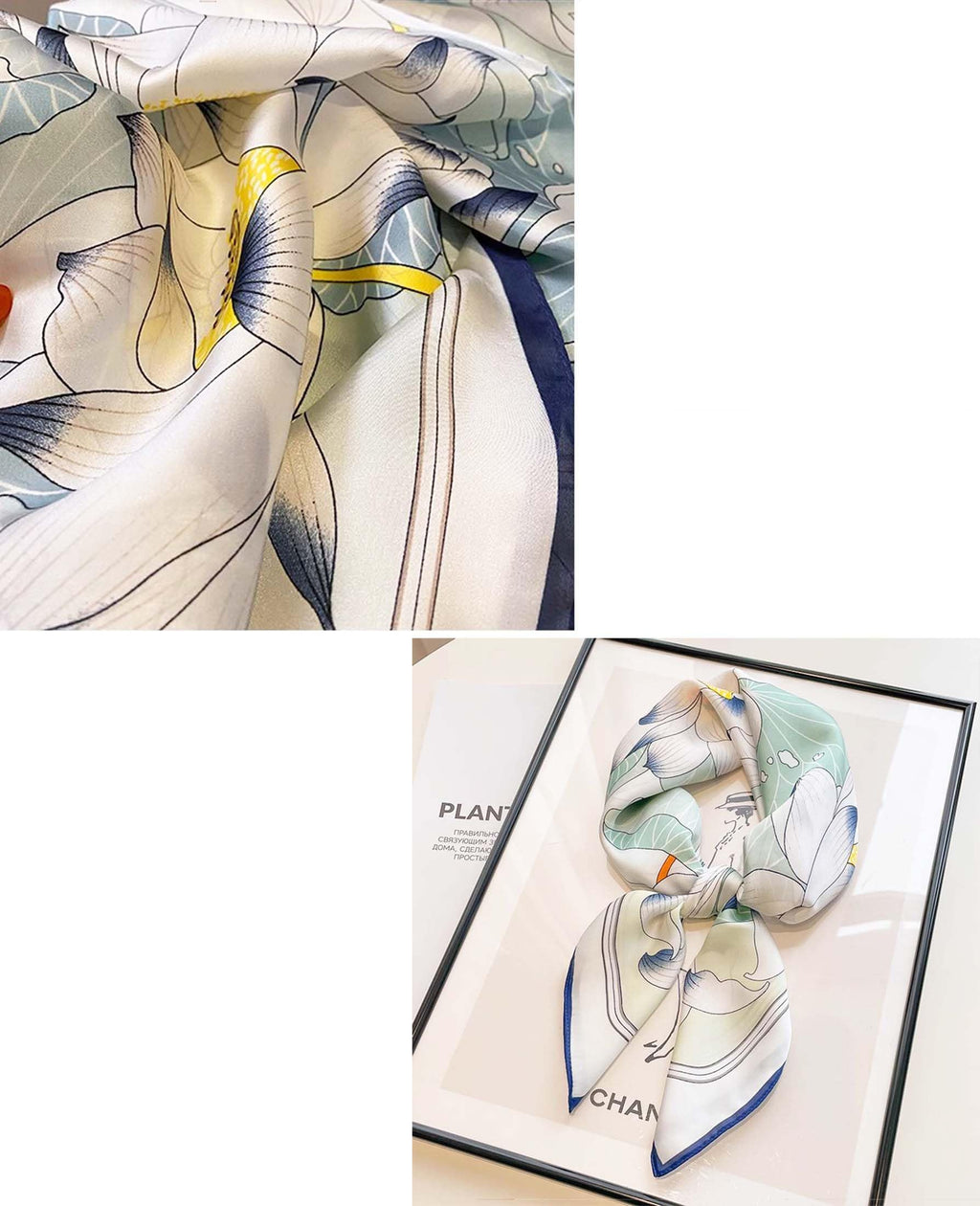 Zbdroxygen Silk Scarf for Women, Stylish Satin Scarf 70x70cm Square,Scarf for Women Elegant Head and Neck Accessory for Fashion, Travel and Gifting