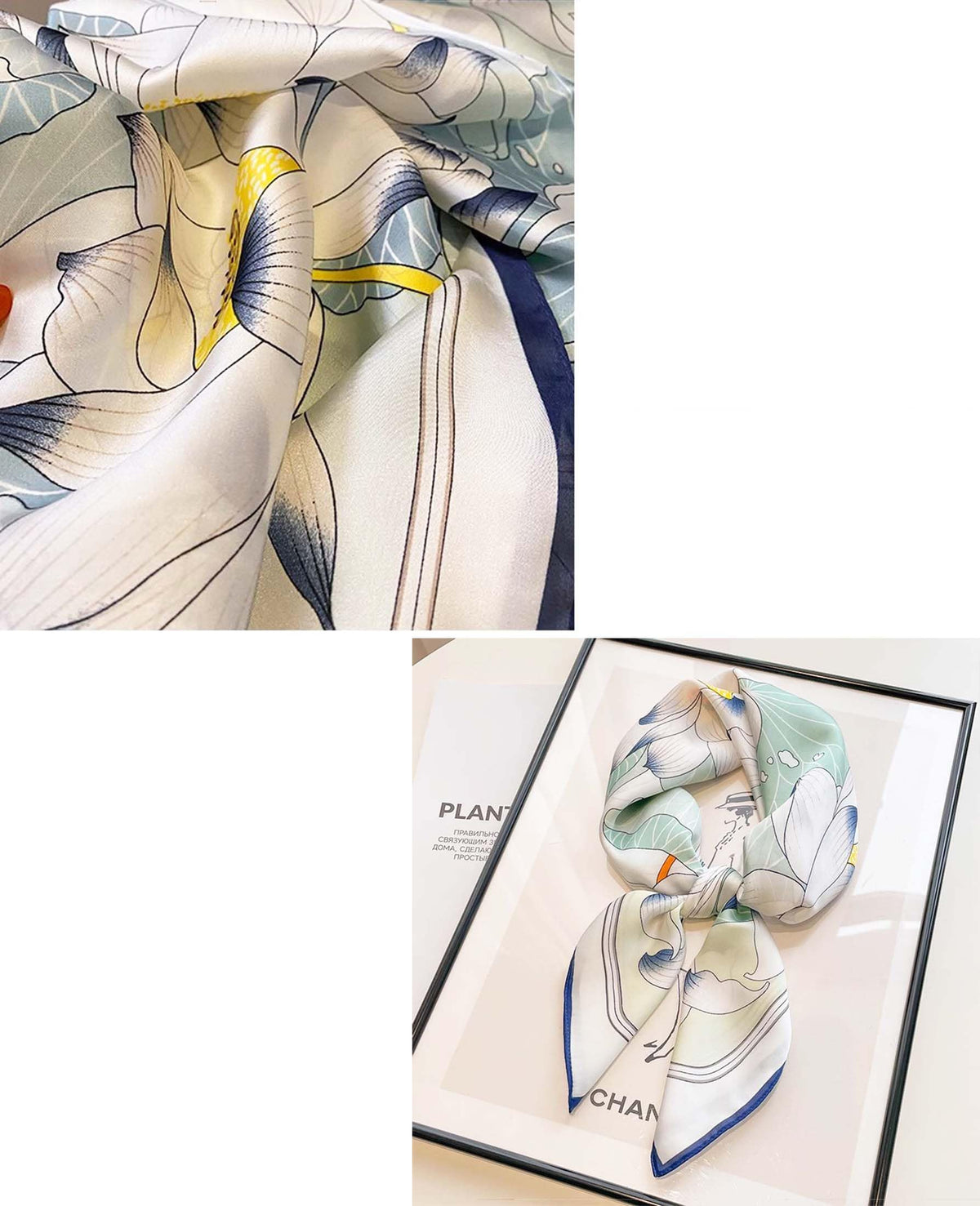 Zbdroxygen Silk Scarf for Women, Stylish Satin Scarf 70x70cm Square,Scarf for Women Elegant Head and Neck Accessory for Fashion, Travel and Gifting