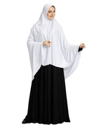 Mehar Hijab Zakia Long Khimar – Modest Islamic Wear | Ready to Wear One-Piece Instant Hijab for Women | Full Coverage Soft Fabric (White, XX-Large)