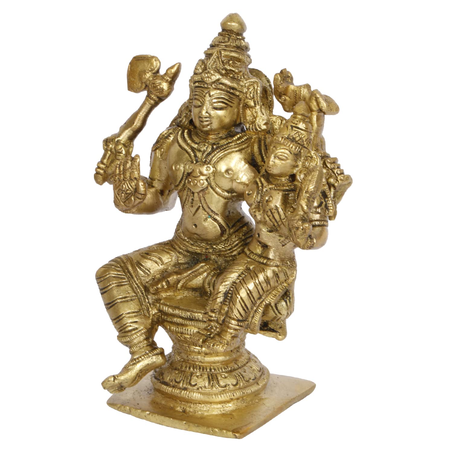 ARTVARKO Lakshmi Vishnu Murti Brass Laxmi Narayan Idol Statue Showpiece for Home Puja Pooja Room Temple Mandir Decor (LxBxH 10x8x14 cm)