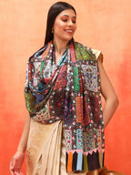 Pashmoda Women Floral Sonata Fine Soft Bamboo Fibre Stole (Size 28x80in, 71x203cm) ISST32