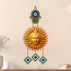 Artvibes Sun Face Evil Eye Wall Hanging for Home Entrance Door Decor | Nazar Battu Protection Hanging for Living Room Bedroom Office | Vastu Positive Energy Good Luck Decorative Gift (WH_85125N)
