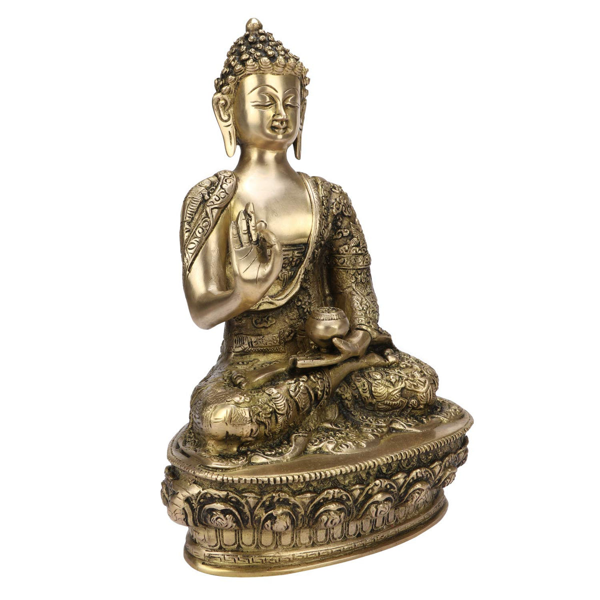 ARTVARKO Life Story Brass Blessing Gautam Buddha Statue Idol for Home Decoration Religious Office Gift Showpiece Vastu Luck Statue 12 Inch Big Decor.