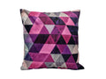 Khooti Velvet Cushion Cover, 18x18 (Triangular Pink)(Pack of 1)