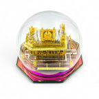 Bhanu Priya 24K Gold Plated Golden Temple Amritsar Miniature Replica in Glass Dome | Souvenir Showpiece for Home Decor, Office Desk, and Gifts (Medium) (13 * 13 * 10cm)