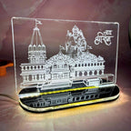 Zesta 3D Acrylic Ram Mandir Ayodhya Model With Halogen Light for Home, Office - Warm White