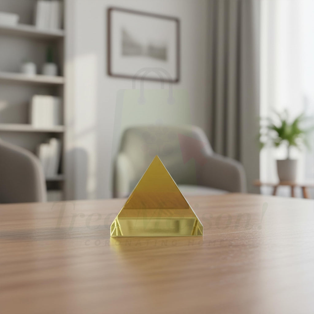 TREE MAISON CORONATING HOMES Citirine Crystal Pyramid | 1 Inch | Vastu Correction | Reiki Crystal Pyramid for Positive, Meditation| Home & Office Decor |Pack of 1