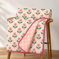 Homestan Reversible All Season Cotton Feel Dohar for Double Bed,Soft Light Weight AC Blanket/Comforter for Summer/Winter/Monsoon (84x88 Inches, Blossom Blush) Kafalo