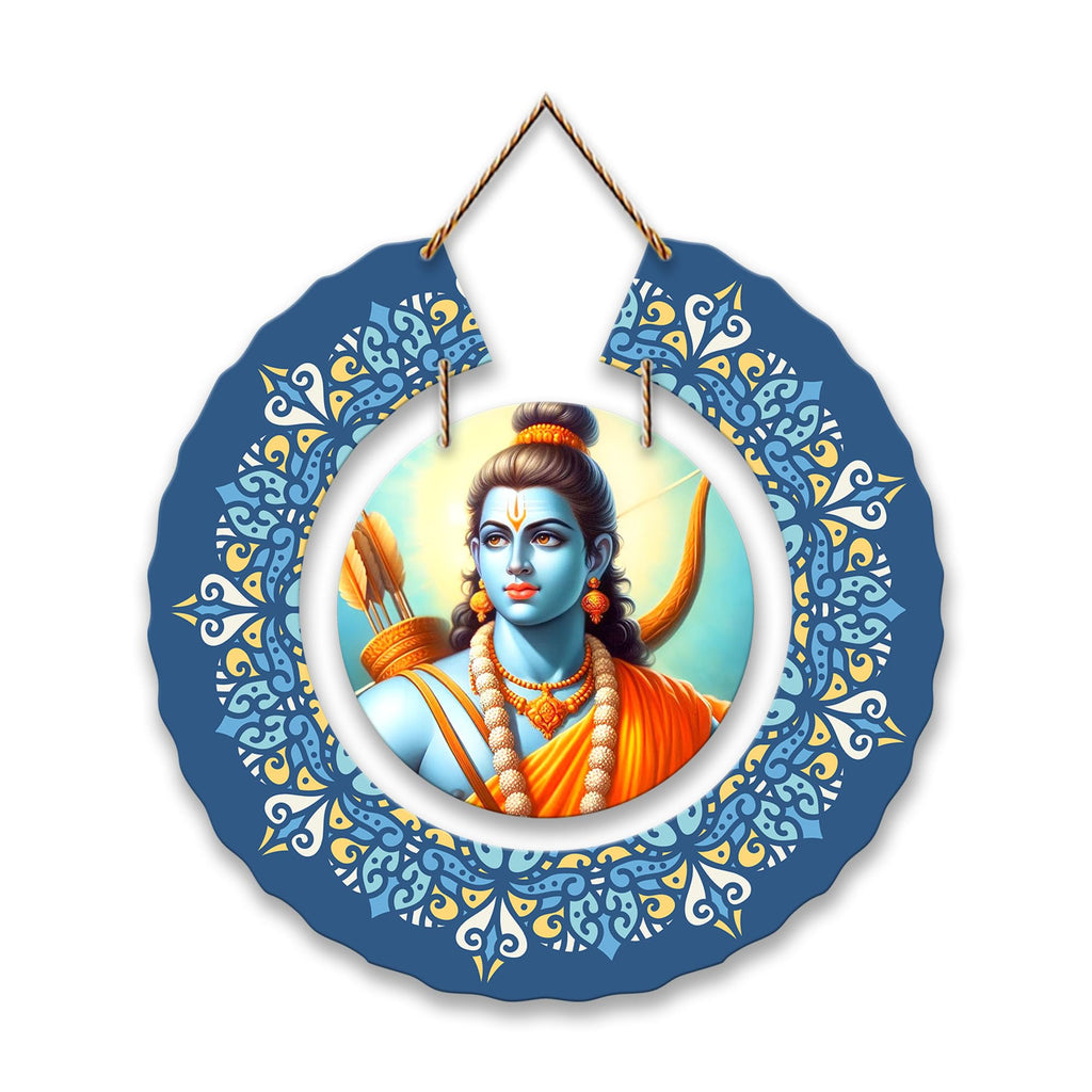 Artvibes Shri Ram Round Shape MDF Wooden Wall Art for Home Decoration | Spiritual Decor Items | Wall Art Paintings | Wall Poster | Wall Accents| Stylish Modern Artwork | Gift Items (WH_9810N)