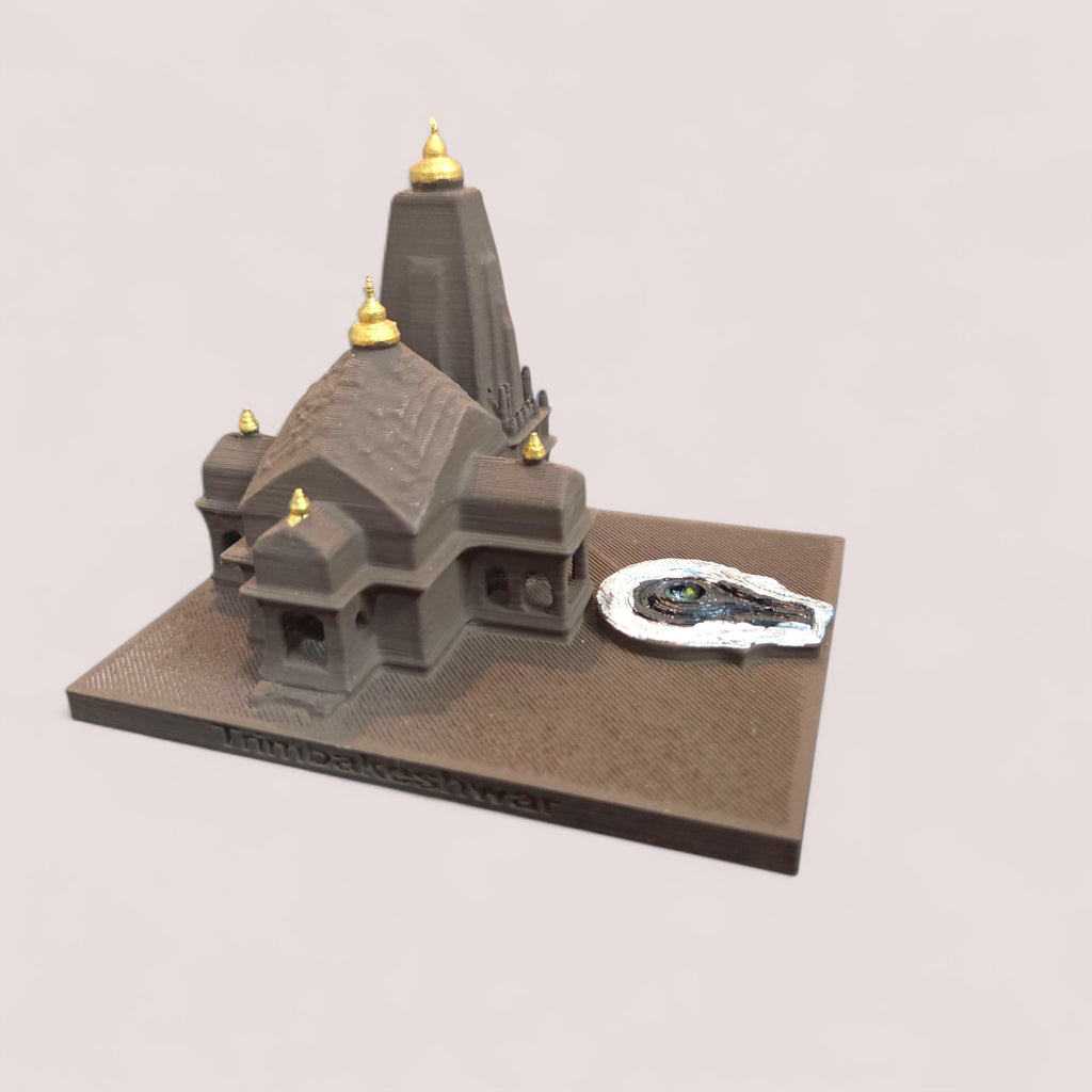 DevaDarshan Trimbakeshwar Jyotirling Temple with Shivling Idol | Triyambakeshwar Temple Miniature Model for Home Decor, Pooja Room & Gifting | Lord Shiva Idol Showpiece