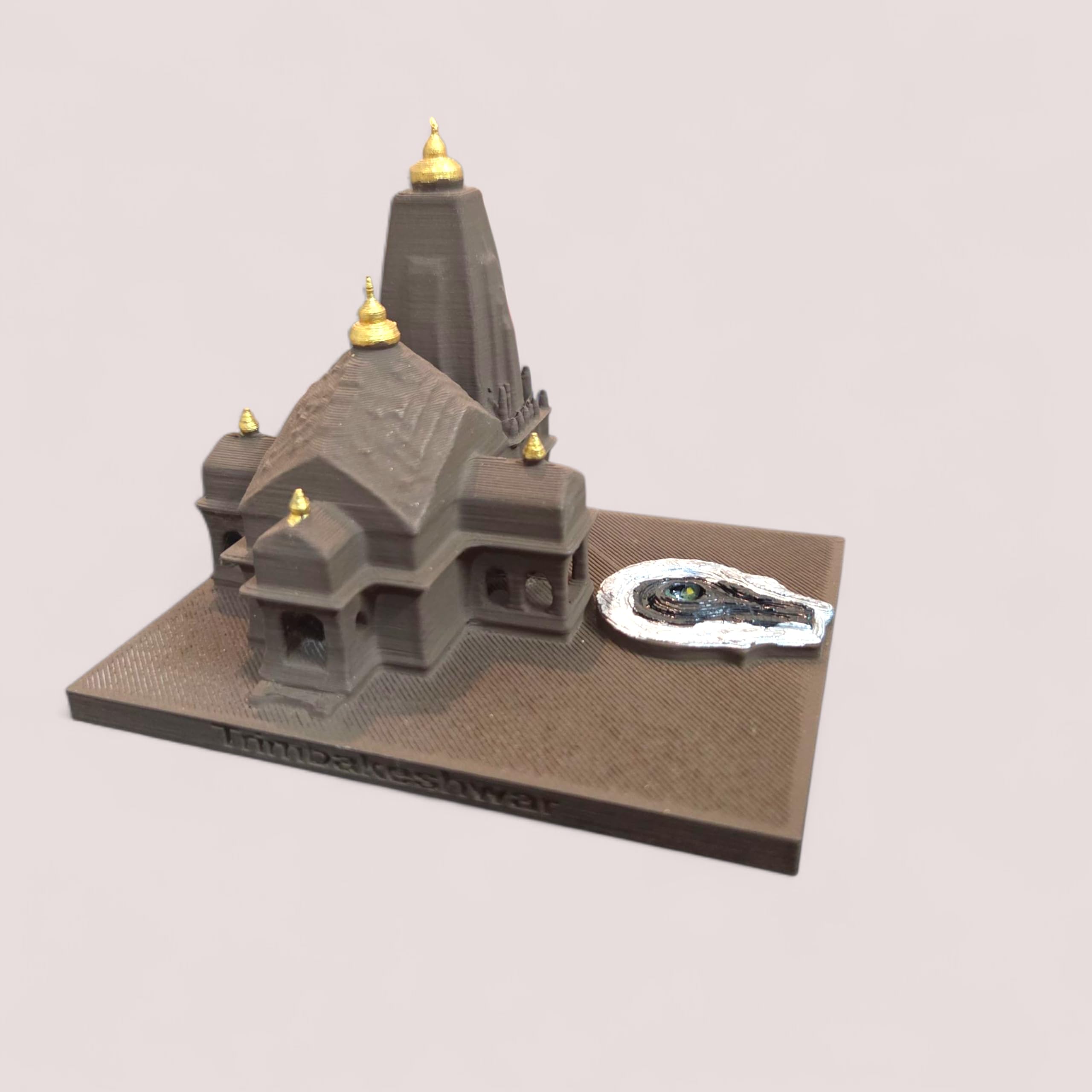 DevaDarshan Trimbakeshwar Jyotirling Temple with Shivling Idol | Triyambakeshwar Temple Miniature Model for Home Decor, Pooja Room & Gifting | Lord Shiva Idol Showpiece